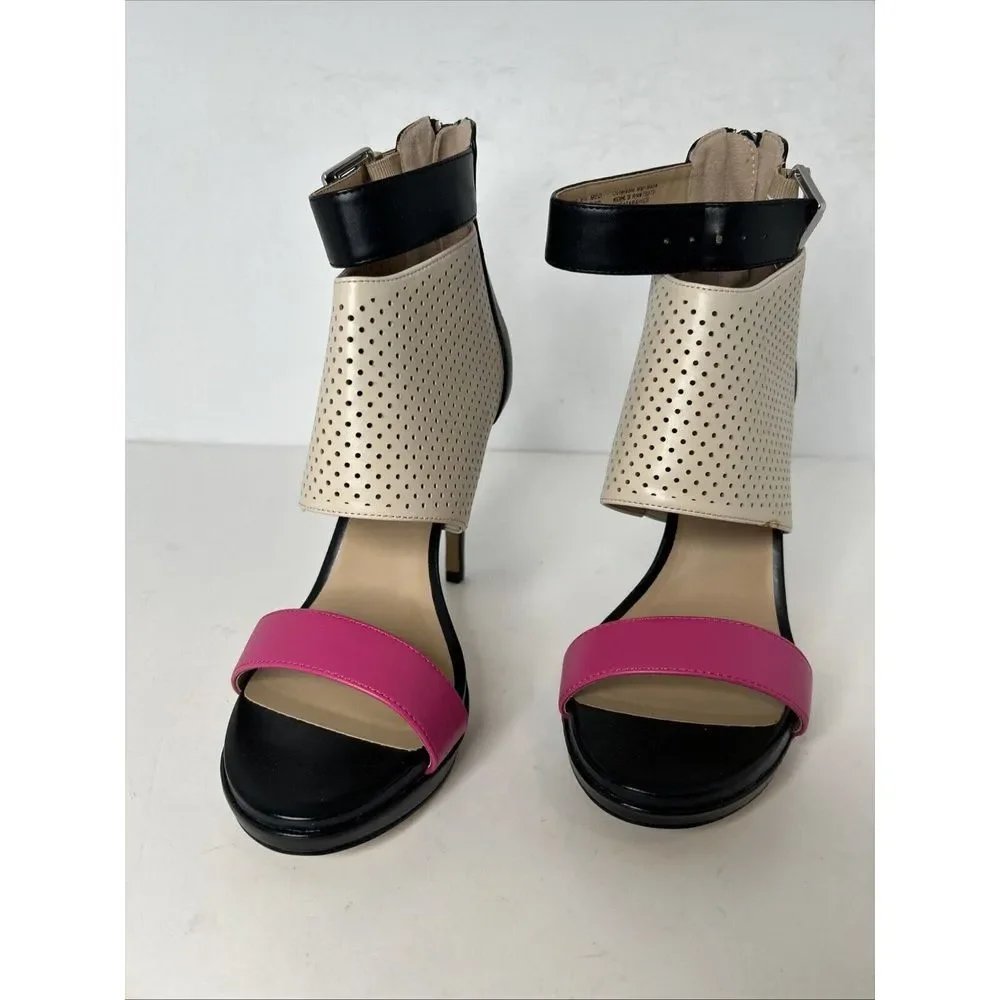 Juicy Couture Atarah Ice Perforated Strapped Stiletto Platform Pumps Sz 8.5M New - Picture 2 of 10
